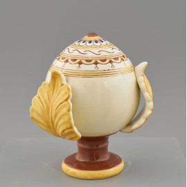 Pomo Decorato Crema In Ceramica 25 Cm