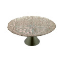 RABAT ALZATA IN VETRO D28 CM VERDE/ORO